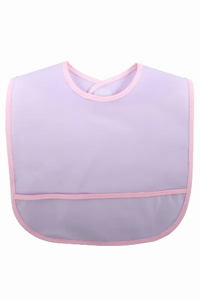 Kız Bebek Lila Pembe Su Geçirmez Mama Önlük 0-18 Ay