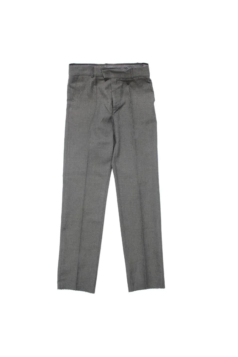 Erkek Çocuk Gri Beli Düz Dikişsiz Dar Paça Kumaş Okul Pantolonu