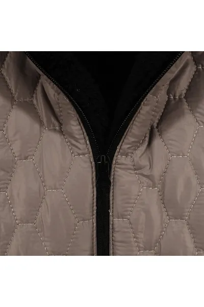 Unisex Vizon İçi Peluş Kapitoneli Mont