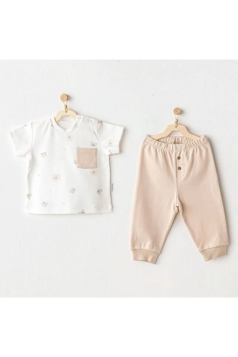 Andywawa AC25848 Happy Animals Bebek 2'Li Takım Beige