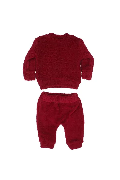 Unisex Bordo Tilkili Welsoft 2'li Peluş Takım