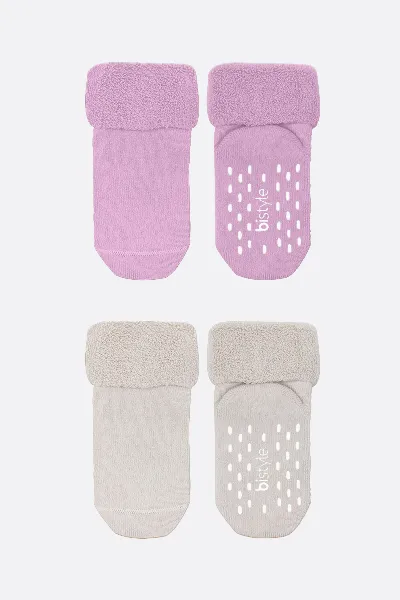 Bistyle 2li Havlu Soket Kaymaz Basic Girl 10507 Gül Kurusu