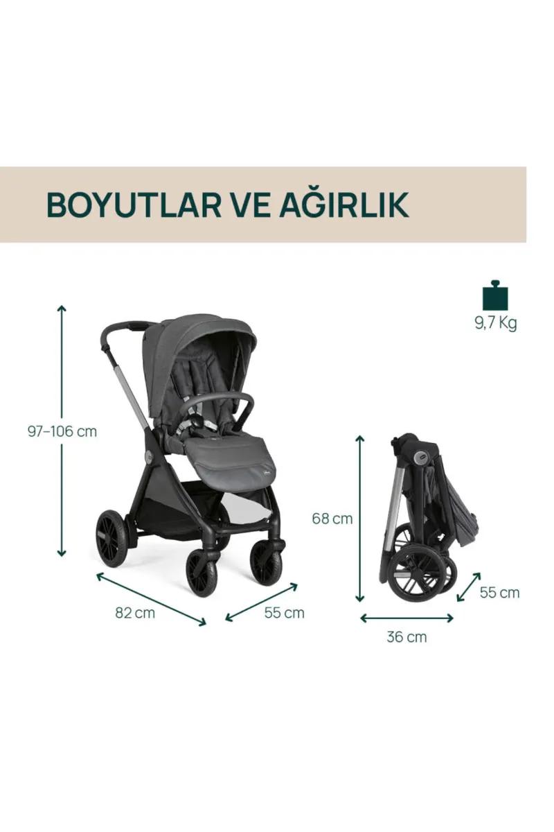 Chicco Bellagio Bebek Arabası Black Satin