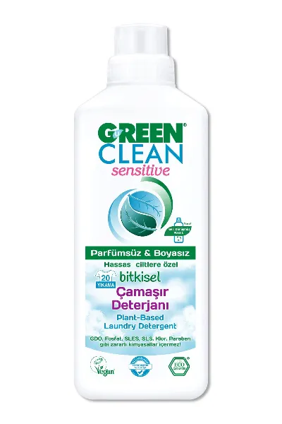 Green Clean Sensitive Parfümsüz Bitkisel Çamaşır Deterjanı 1000 ml