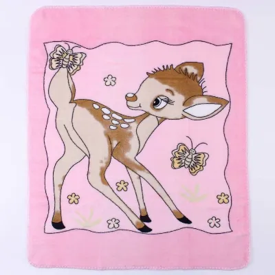 Pembe Ceylanlı Desenli Polar Battaniye 85*100 cm