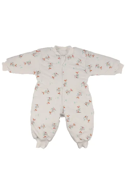 Unisex Ekru Ördek Desenli Elyaf Dolgulu Uyku Tulumu 2.5 Tog Uyku Tulumu