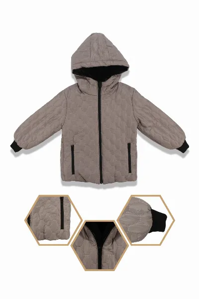 Unisex Vizon İçi Peluş Kapitoneli Mont