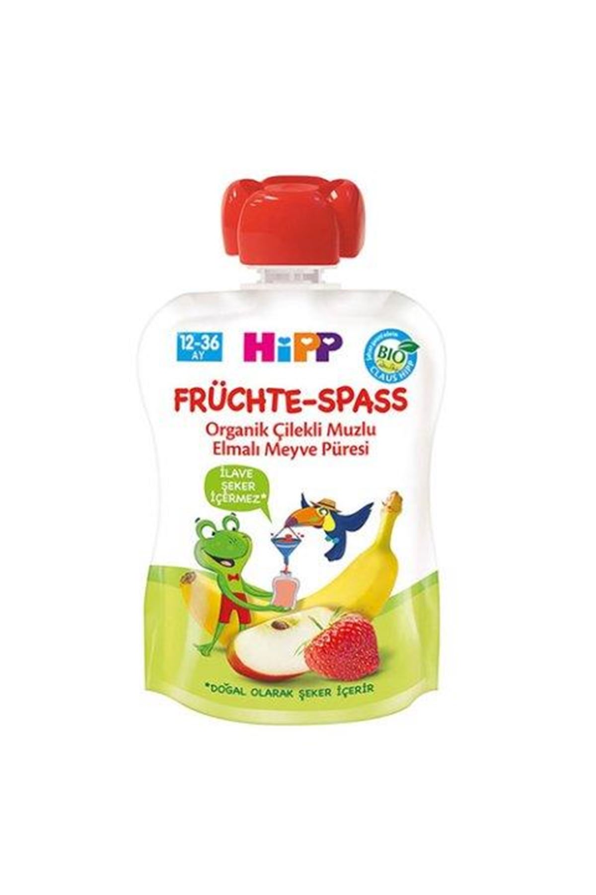 Hipp Organik Çilekli Muzlu Elmalı Meyve Püresi 100 Gr