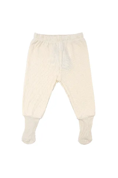 Unisex Ekru Fitilli Çoraplı Tek Alt Pantolon