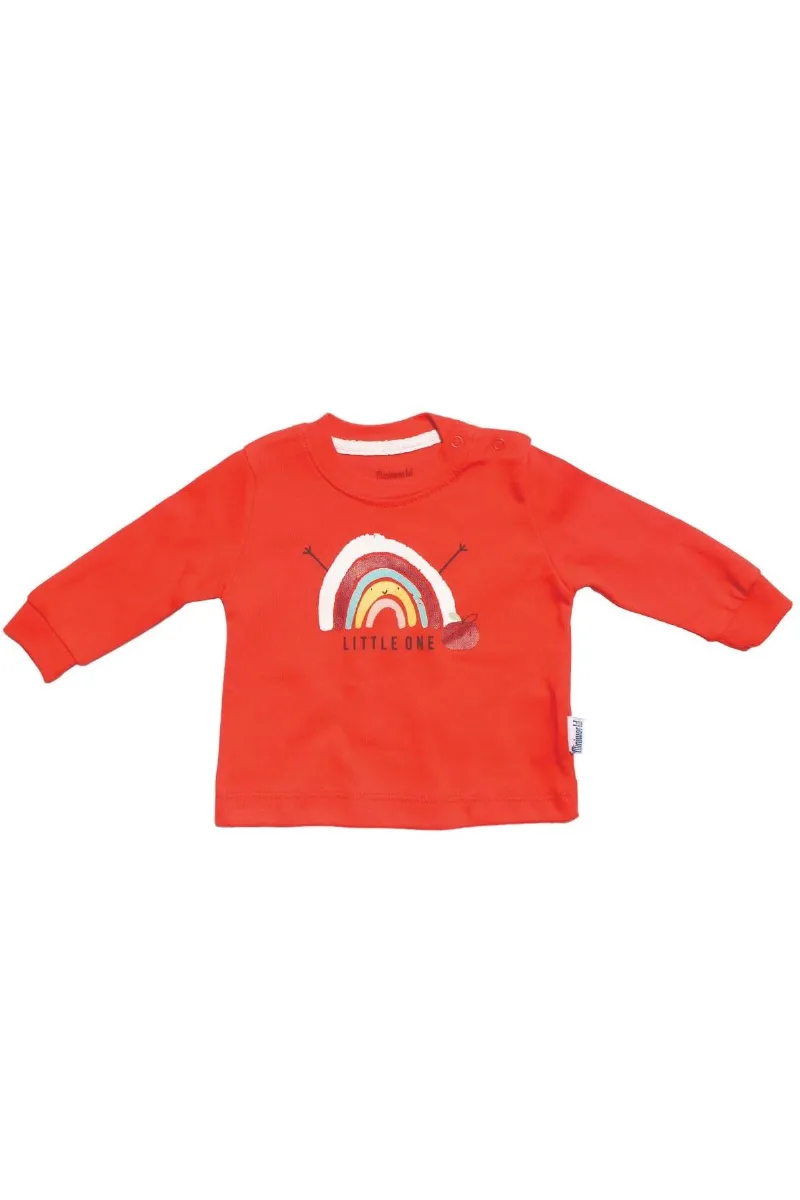Unisex Kırmızı Renkli Elmalı Desenli 2'li Body Set