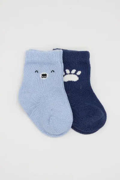 Bistyle 2li Bear Penye Soket Çorap 10116 Mavi