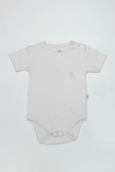 Bistyle Organik Natural Basic Style Yarım Kol Body BS17103 Beyaz