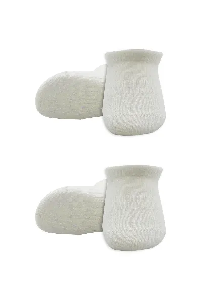 Bistyle 2'Li Sneakers Kaymaz Basic Penye Çorap 20103 Ekru Ekru