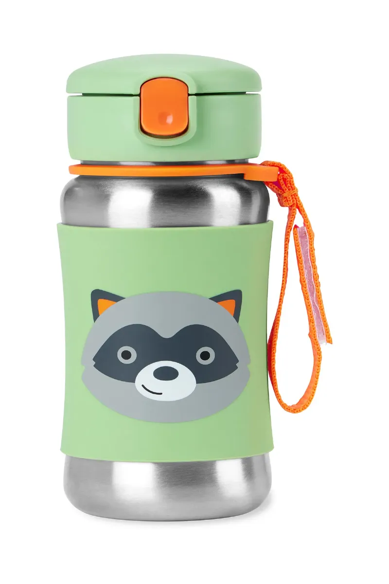 Skip Hop Zoo Pipetli Paslanmaz Çelik Suluk 350 ml Rakun