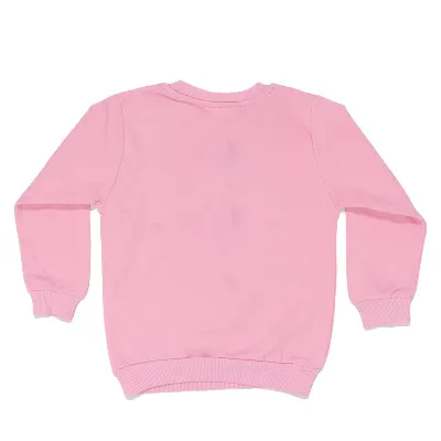 Kız Çocuk Pembe Happy Prensess Yazılı Taç Baskılı Tek Üst Sweat