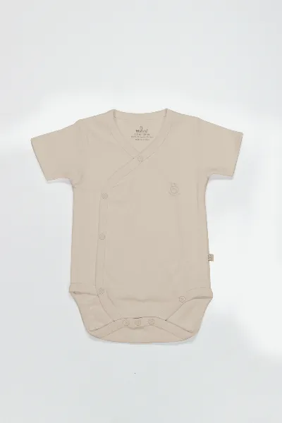 Bistyle Organik Natural Basic Style Kruvaze Yarım Kol Body BS17101 Bej