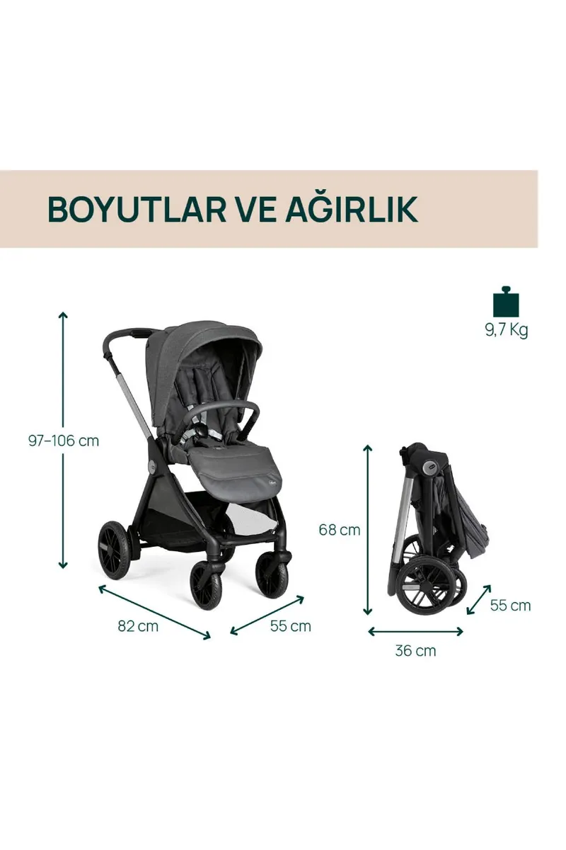 Chicco Bellagio Bebek Arabası Black Satin