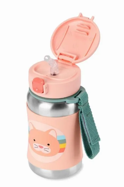 Skip Hop Zoo Pipetli Paslanmaz Çelik Suluk 350 ml Kedi