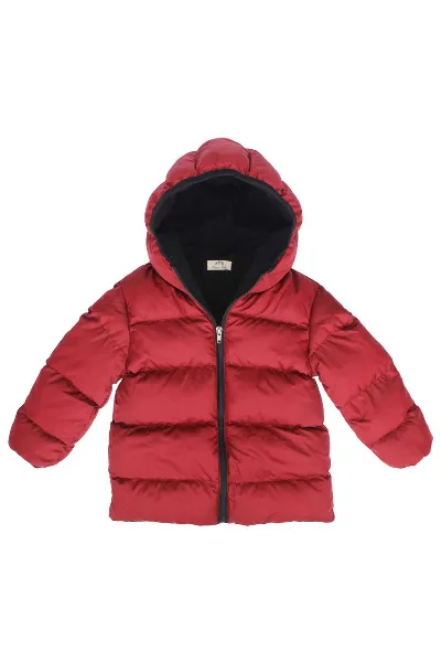 Bordo Kapşonlu Şişme Mont