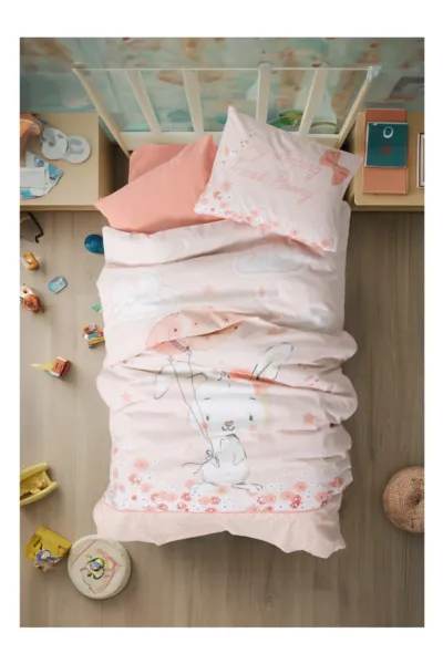 Cotton Box Ranforce Bebek Nevresim Takımı Rapeti Somon