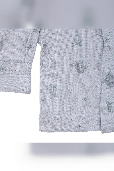 Unisex Gri Koala Desenli Organik Üçlü Pijama Takımı