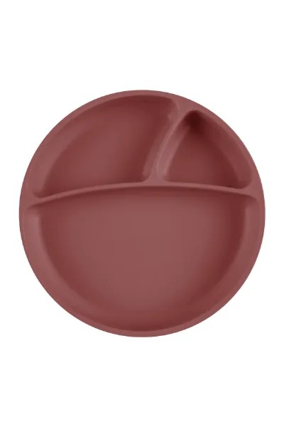 OiOi Porsiyon Vakum Tabanlı Silikon Tabak Velvet Rose