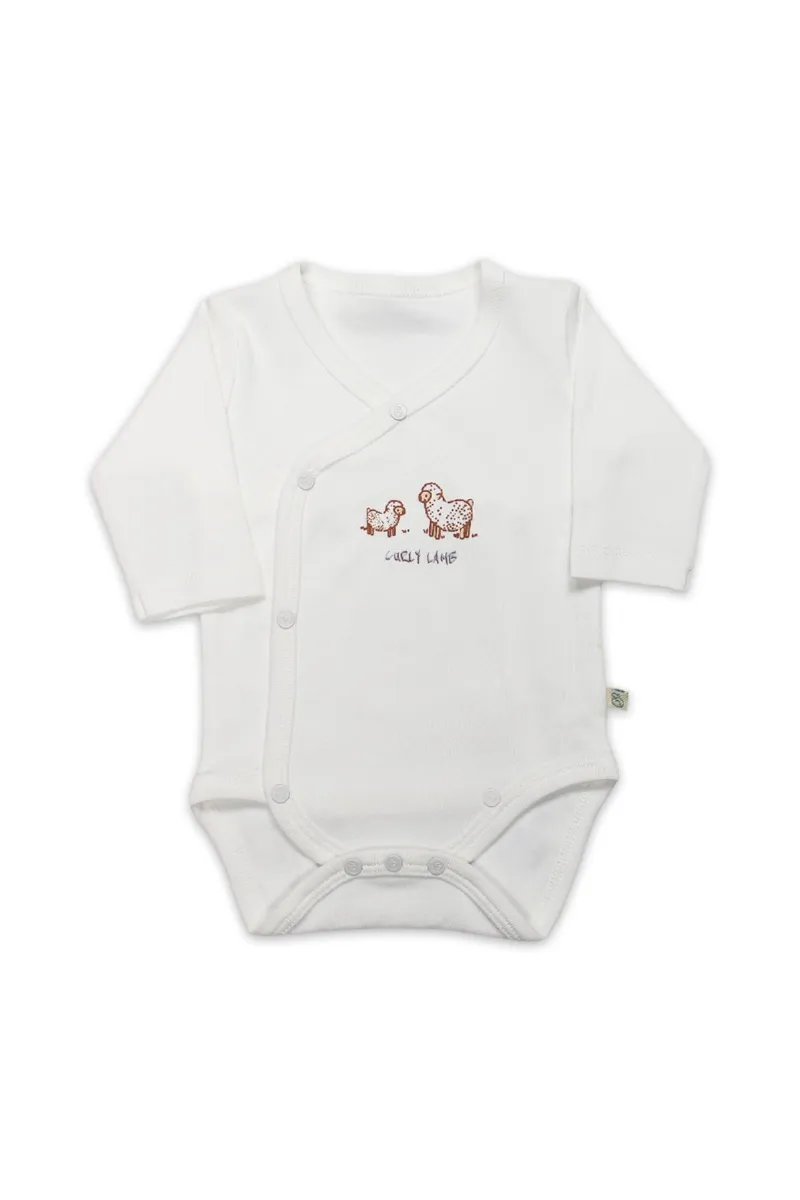 Bistyle Curly Lamb Uzun Kol Kravuze Body 17111 Bej Mavi Ekru