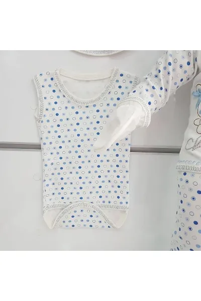 Chery Yazılı 7 Parça Bebek Hastane Çıkış Seti - Mavi