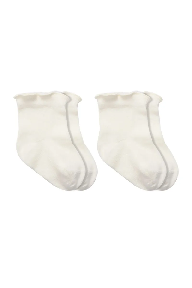 Bistyle 2li̇ Penye Soket Çorap Aksesuarlı Cute Ruffle 10153 Ekru