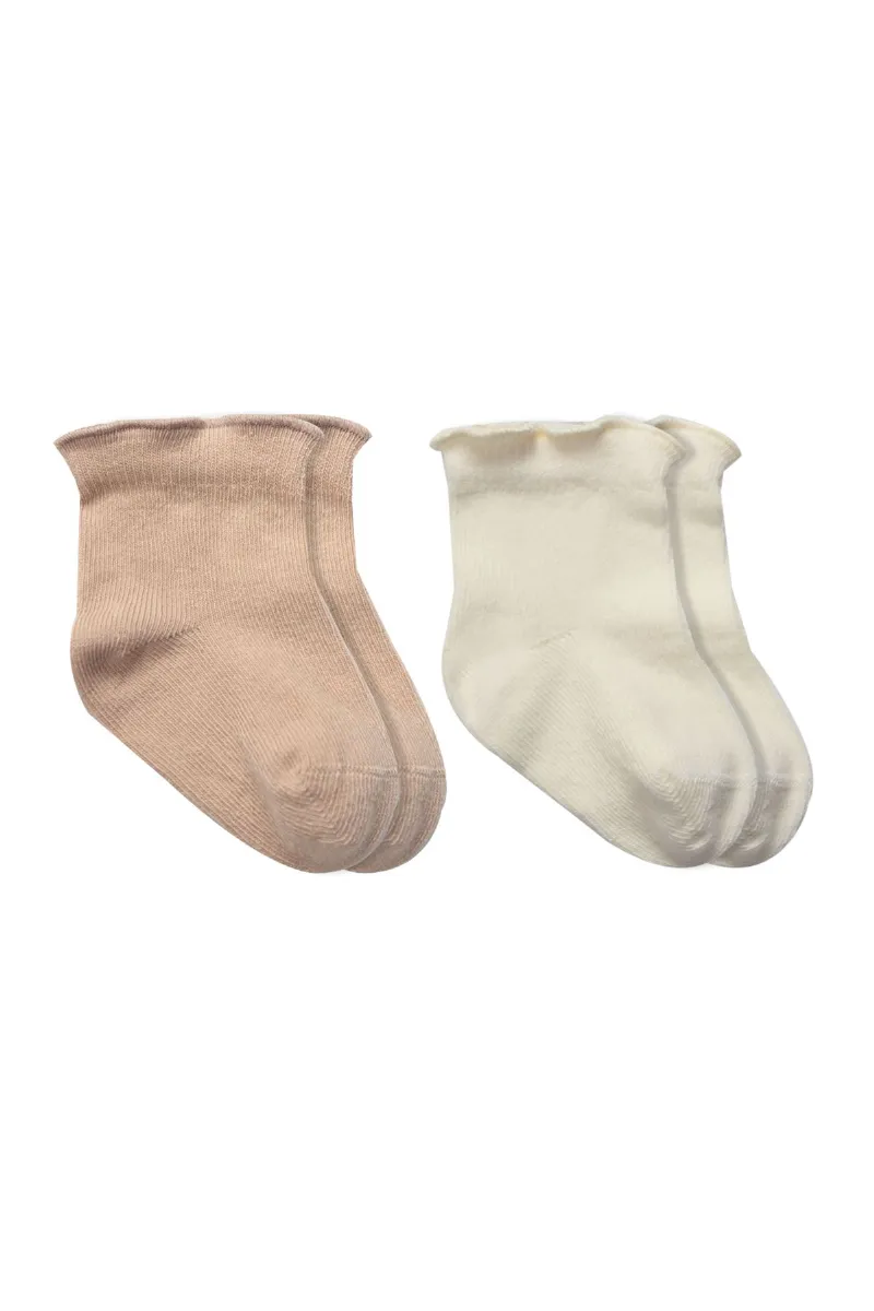 Bistyle 2li̇ Penye Soket Çorap Aksesuarlı Cute Ruffle 10153 Kahve
