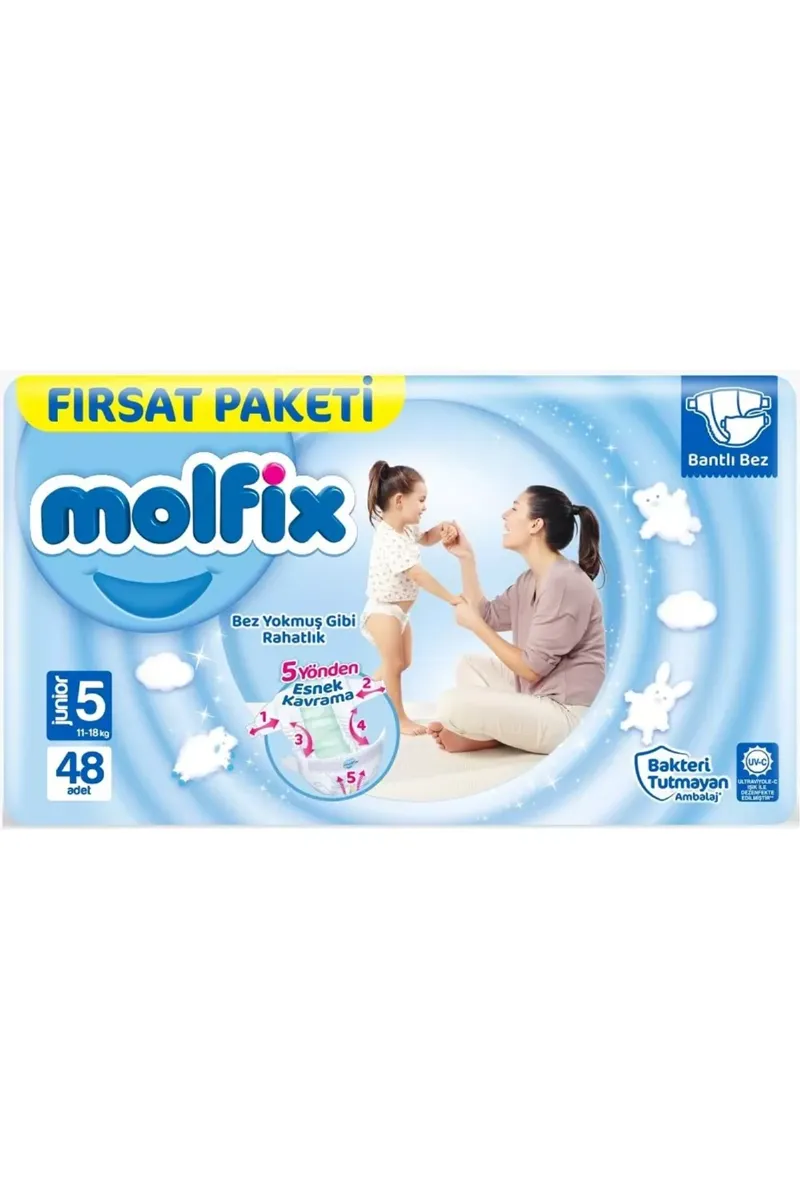 Molfix Bebek Bezi Fırsat Paketi 5 Beden 11-18 Kg 48 Adet