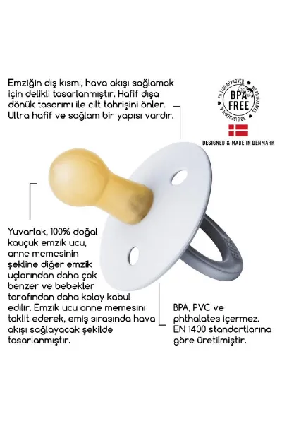 Bibs Colour Kauçuk Emzik 6-18 Ay Coral