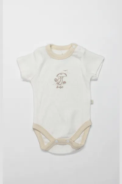 Bistyle Body Yarım Kol My Favorite Zoo 17184 Ekru
