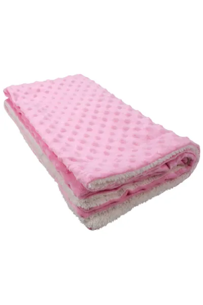 Kız Bebek Pembe Polarlı Nohut Battaniye 80x90
