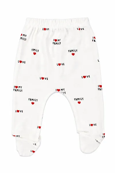 Unisex Ekru I Love My Family Yazılı Puanlı 5'li Hastane Çıkış Seti