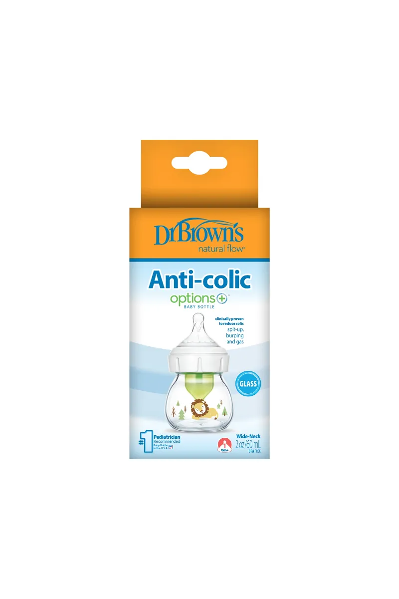 Dr.Brown's Geniş Ağız Anti Kolik Options+ Cam Biberon 60 ml
