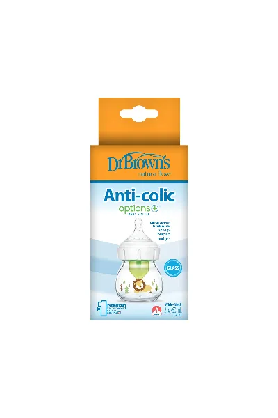 Dr.Brown's Geniş Ağız Anti Kolik Options+ Cam Biberon 60 ml