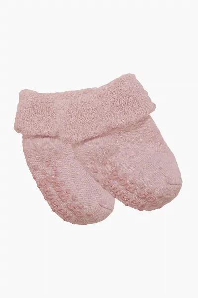Unisex Pudra Kıvrık Sweet Kaydırmaz Taban Havlu Çorap