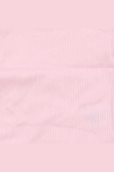 Unisex Pembe Raporlu Kısa Kol Çıtçıtlı Body Zıbın