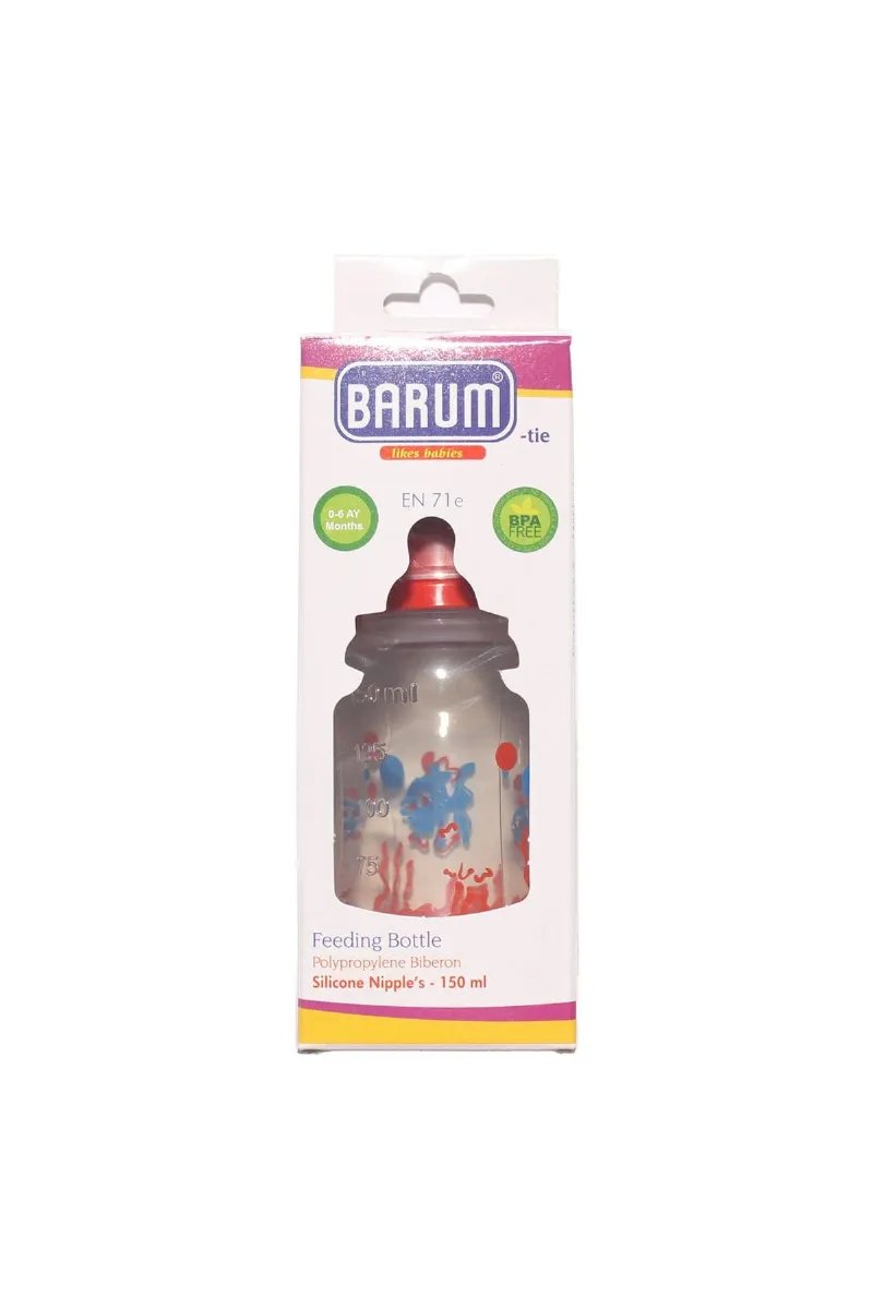 Barum Kırmızı Balıklı Desenli Biberon 150 ml