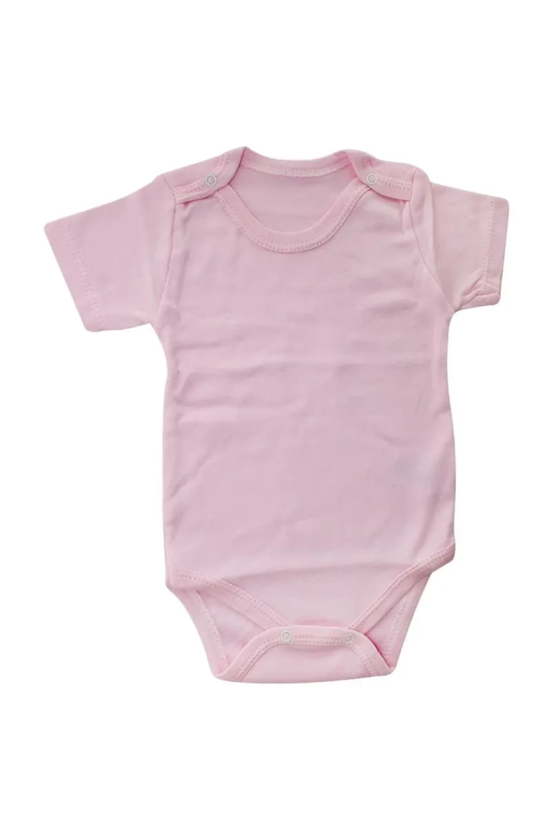 Kız Bebek Çıtçıtlı Pembe Kısa Kol Zıbın