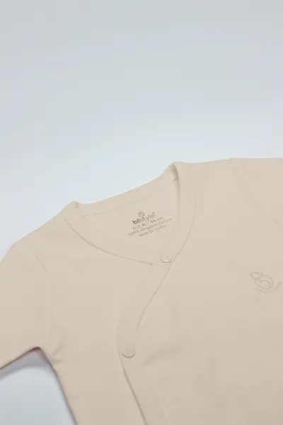 Bistyle Organik Natural Basic Style Kruvaze Yarım Kol Body BS17101 Bej