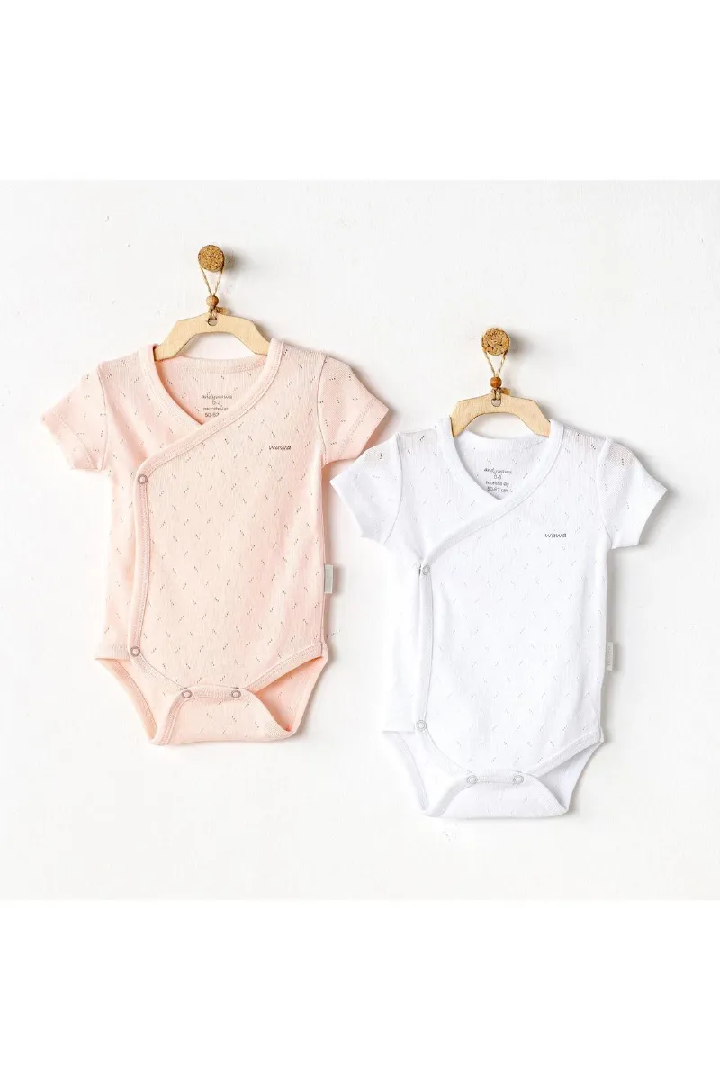 Andywawa AC25555 Jacquard Basic 2'Li Zıbın Body Pink White