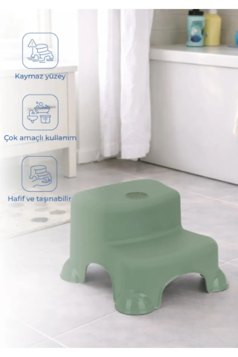 BabyJem Çok Amaçlı Katlı Basamak 516 (Yeni) Soft Yeşil