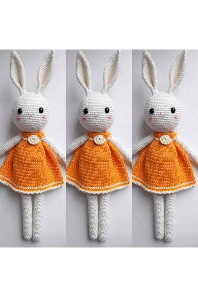 Organik Özel Üretim Kız Örgü Amigurumi Oyuncak Bebek