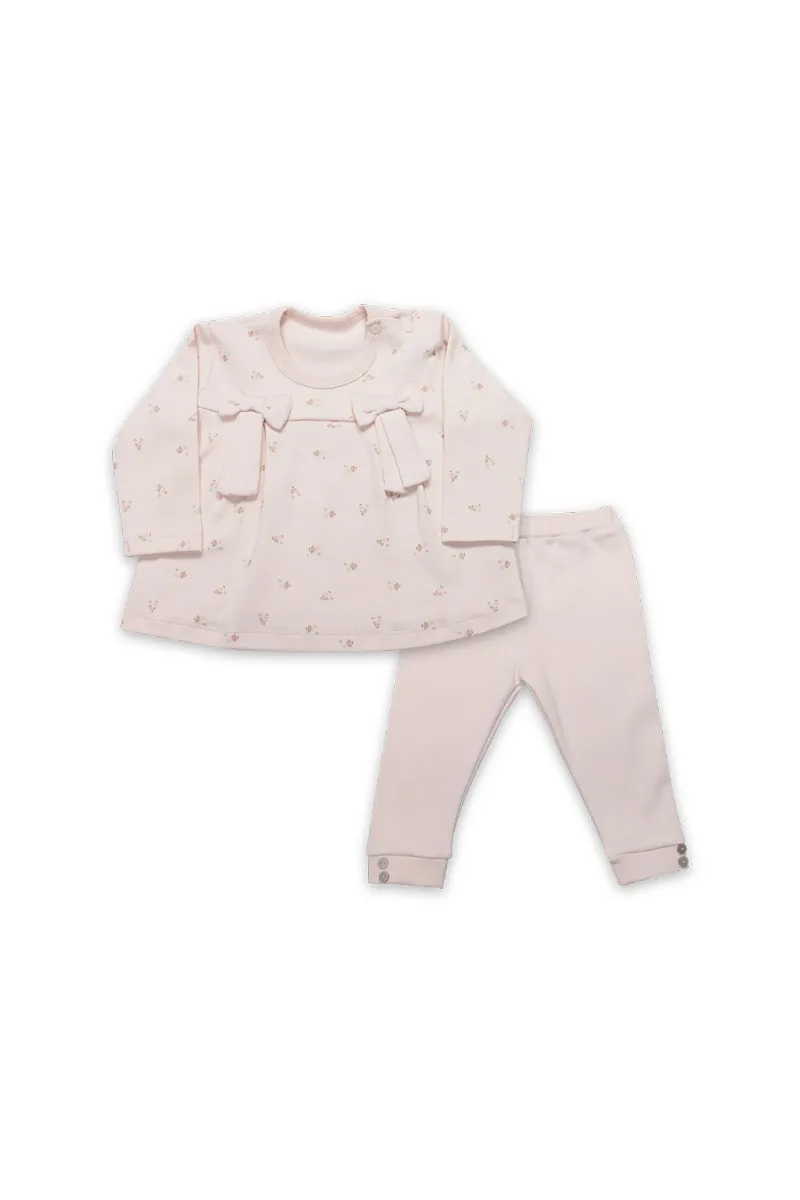 Bistyle Grow İn Love 2'Li Bebe Takım 14102 Pembe Ekru