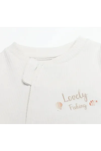 Bistyle Tulum Fermuarli Modal Lovely Fishing 15132 Ekru