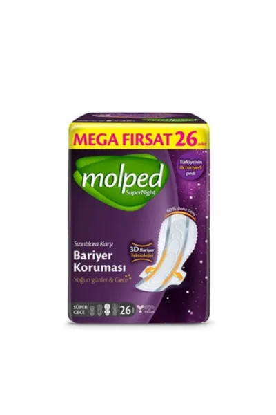 Molped SüperNight Süper Gece Ped 26 Adet