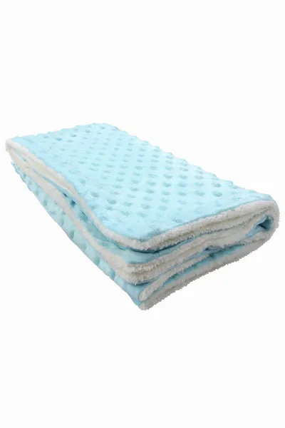 Unisex Bebek Mavi Polarlı Nohut Battaniye 80x90