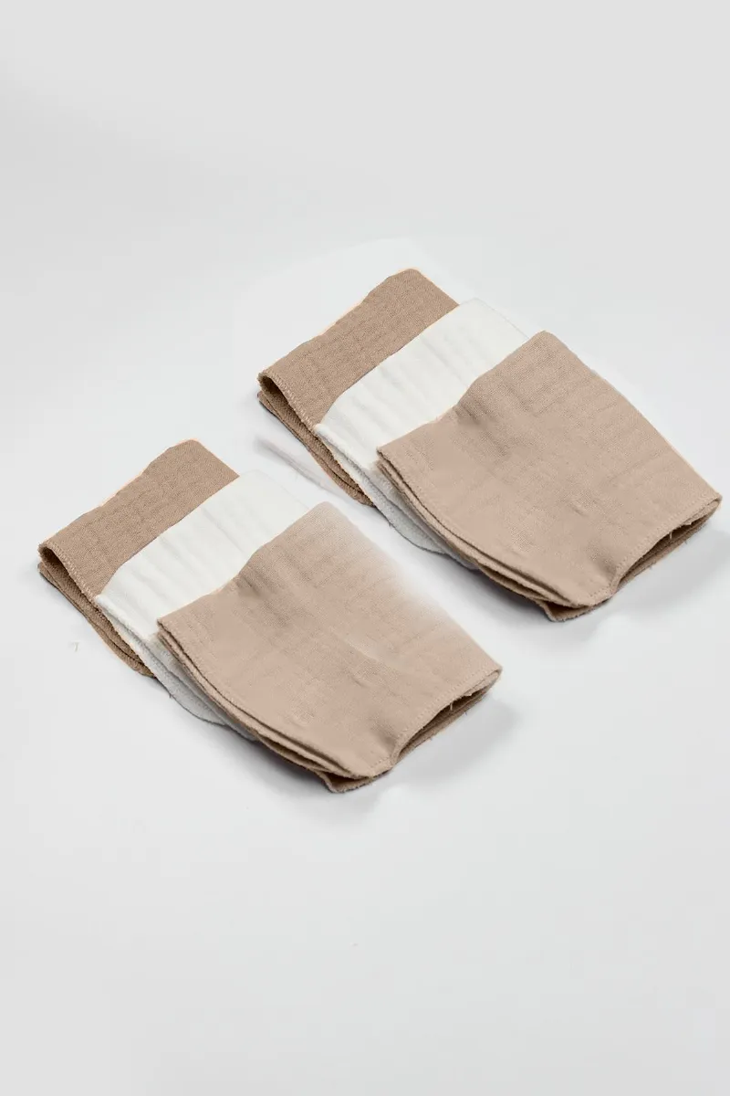 Bistyle 6'lı Müslin Mendil 20x20 cm 90106 Ekru Bej